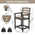 thumbnail image 2 of 2 Pack 24 Inch Tall Tall Adirondack Chair, Durable Outdoor Stool for Patio Porch Balcony-Brown, 2 of 7