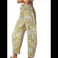 thumbnail image 2 of Vaqueros Rectos, Holgados, Informales, de Tiro Medio y Pierna para Mujer, Estilo Boyfriend Y2K, Pantalones Cortos de Mezclilla Flores Amarillas M, 2 of 6