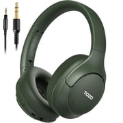 TOZO HT3 Wired/Wireless Over Ear Noise Cancel Headphones for Adult, ANC/ENC Headset, 90H, Hi-Res Audio, App-32EQ, Foldable/Adjustable Headband, AUX 3.5mm, Comfort Earcup for Home Sport, Green