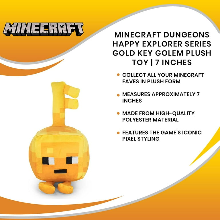 Minecraft Dungeons Happy Explorer Series Gold Key Golem Plush Toy