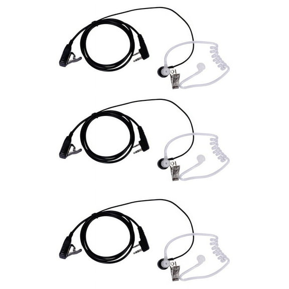3X 2 Pin Covert Acoustic Air Tube Mic Microphone Earbud Headset Earpiece Headphone for Walkie Radio