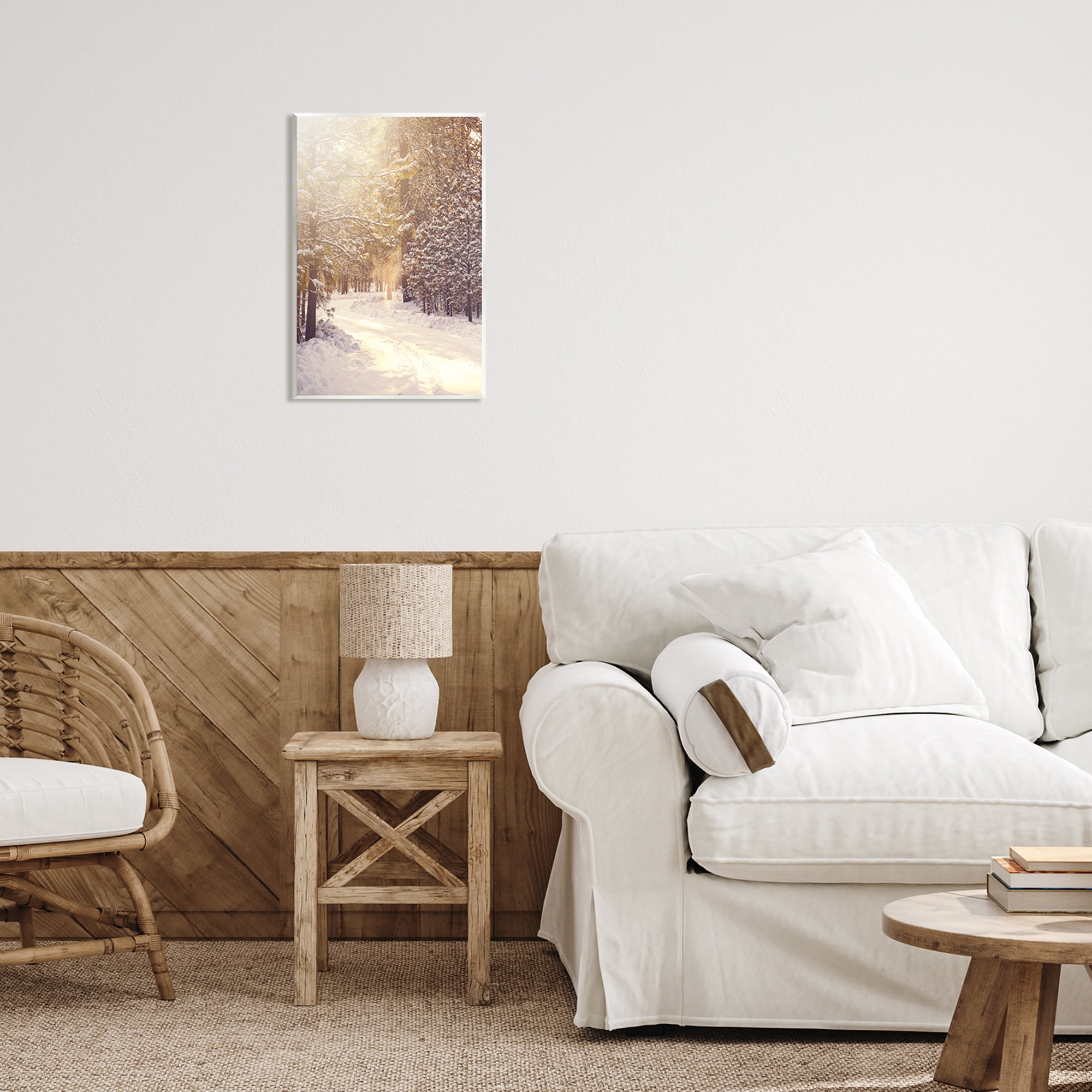 Stupell Industries Snowy Winter Path Nature Photography Unframed Art Print Wall Art, 13 x 19