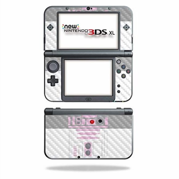 MightySkins Carbon Fiber Skin for Nintendo New 3DS XL (2015) - Pink Cyber Bot | Protective, Durable Textured Carbon Fiber Finish | Easy to Apply, Remove, and Change Styles | Made in The USA