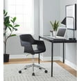 thumbnail image 2 of LumiSource Chrome Metal, Black PU Margarite Task Chair, 2 of 6