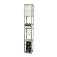 thumbnail image 6 of Simple Designs 62.5" 3-Shelf Etagere Storage & Wine Rack Floor Lamp with LED Bulb, Gray, 6 of 6