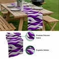 thumbnail image 5 of Purple White Moire Table Runner - 108 Inch Long, Kitchen Dining Table Runner Dresser Scarves, Modern Abstract Art Farmhouse Decor for Coffee Tables Wedding Party Banquet, 5 of 8