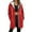 Red, variant on XFLWAM Womens Long Hoodies Jacket Zip Up Sherpa Fleece Lined Jackets Winter Warm Coats Casual Drawstring Overcoat with Pocket Dark Gray M