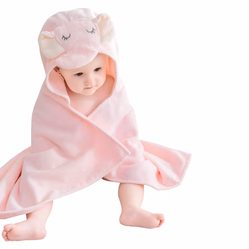 1 Hooded Baby Bath Towel â 100% Cotton, Highly Absorbent, and Soft A Premium Newborn Essential Designed for Babies and Toddlers Pink Elephant