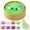 Glitter Green, variant on Mystery glitter dumpling squishy, rainbow stress balls with steamer prop, stretchy toy for gifts.