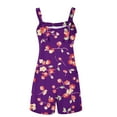 thumbnail image 5 of Blmnix Rompers Womens Shorts Linen Shorts Short Purple Pull-On High Oversized Womens Running Shorts,XXXL, 5 of 5