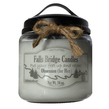 Obsession for Men Scented Jar Candle, Medium 16-Ounce Soy Blend, Falls Bridge