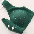 thumbnail image 4 of Bigersell Bras for Women Button Front Closure Wireless Bras Ladies Push up Bra No Underwire Snap Bras for Old Women Comfort V-Neck Padded Bralette Green 44, 4 of 6