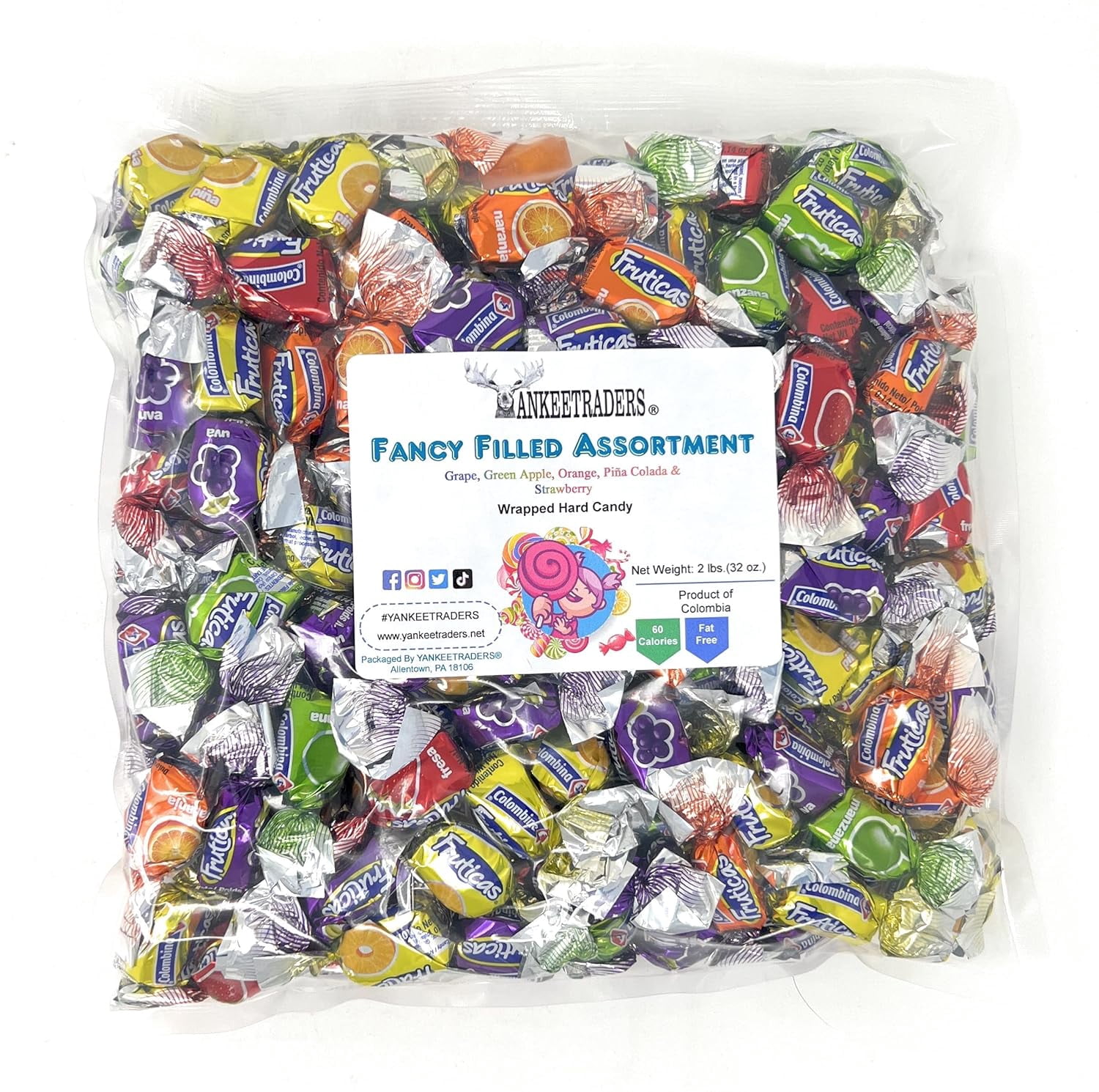 YANKEETRADERS® Fancy Filled Fruit Hard Candy Assortment - 2lbs.
