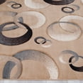 thumbnail image 4 of Allstar Brown / Beige Woven Hand Carved Contemporary. Modern Circles Area Rug (5' 2" x 7' 2"), 4 of 7