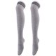 thumbnail image 1 of Xiao Hua 2 pares de calcetines por encima de la rodilla, hasta la rodilla, para mujer, para cosplay y uso diario, color gris., 1 of 2