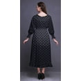 thumbnail image 4 of Bimba Block Women Long Sleeve SmockedÂ&nbsp;DressÂ&nbsp;Round Neck Ruffle Summer Maxi-XX-Large, 4 of 5