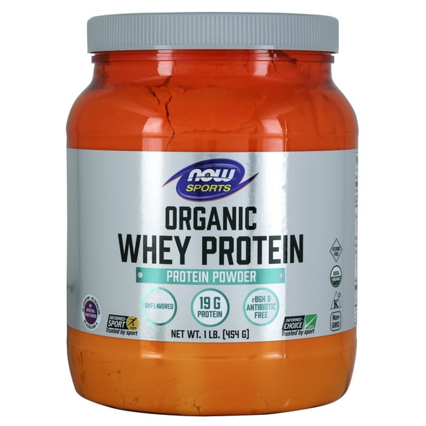 NOW Sports Nutrition, Certified Organic Whey Protein 19 g, Unflavored