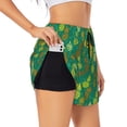 thumbnail image 2 of Disketp Pineapples1 Print Women's Shorts Workout Shorts for Athletic Gym Running Shorts with Phone Pockets, 2 of 8