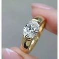 thumbnail image 2 of 2Ct Oval Cut Simulated Diamond Solitaire Engagement Ring 14K Yellow Gold Plated 925 Silver, 2 of 4