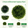 thumbnail image 3 of Costway 2 PCS 16" Artificial Cedar Topiary Balls Sun-protective Round Greenery Bushes, 3 of 10