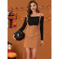 thumbnail image 2 of INSPIRE CHIC Día de San Patricio Falda De Tirantes Rectos De Cintura Alta De Traje De Navidad Para Mujer Marrón XL, 2 of 6