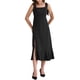 thumbnail image 2 of INSPIRE CHIC Vestido Midi Elegante Sin Mangas con Escote Cuadrado y Volantes en el Dobladillo, Con Aberturas Lateral, Color Negro, 2 of 5