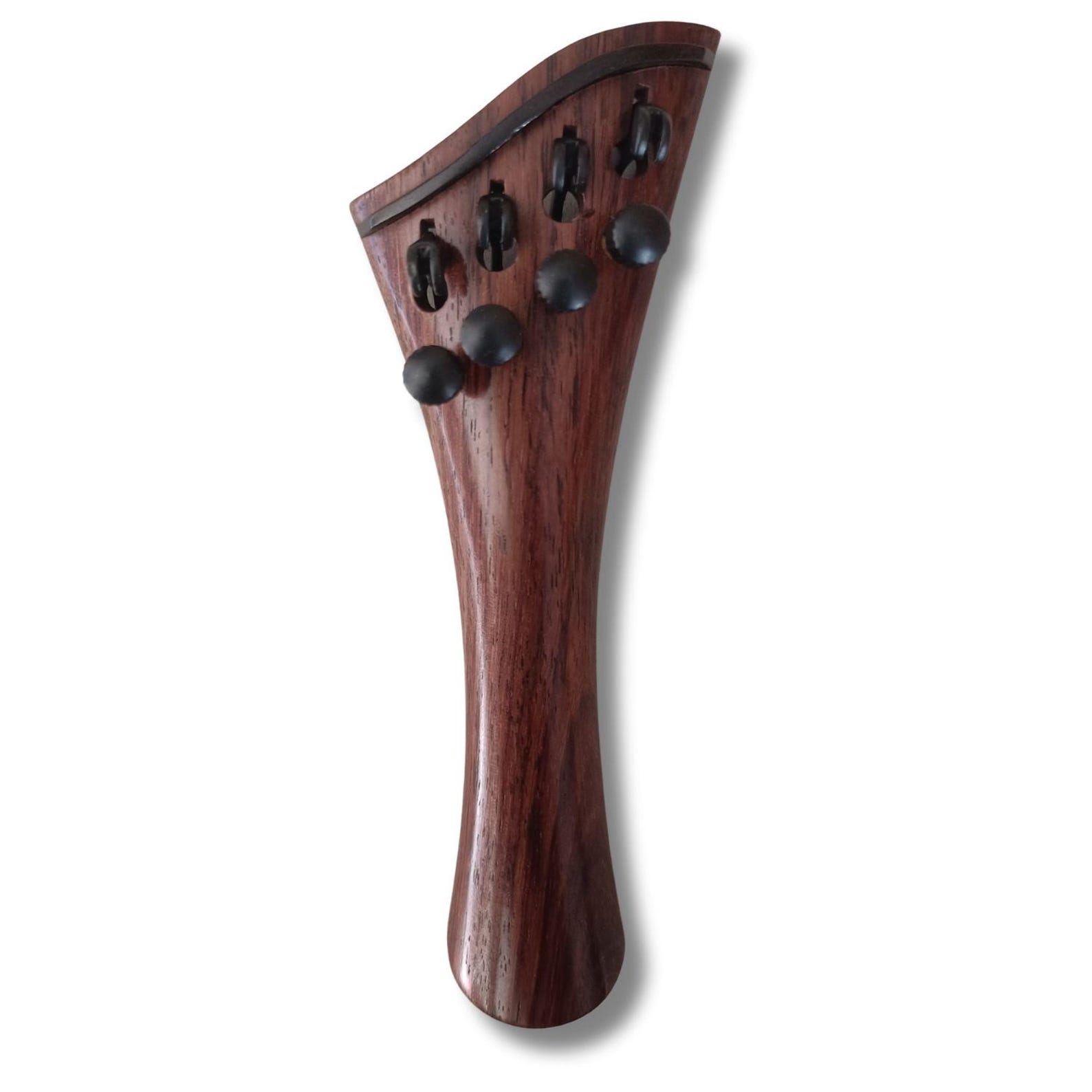 Violin Tailpiece 5 String Harp Model Round 4/4, Light Tuners, Crafted from Premium Ebony Wood, 6 String Harp Round SET OF 1 PCS