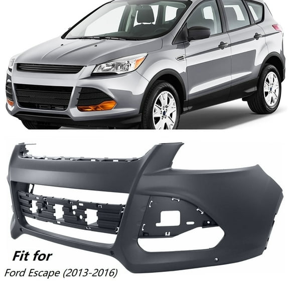 Fit for Ford Escape 2013-2016 Unpainted Front Bumper Cover (with Park Assist Sensor Hole), 13-16 Escape Bumper Cover