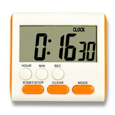 

Alexsix Multifuctional Cooking Timer 24 Hours LCD Digital Display Count-down Clock(Orange)