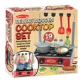 thumbnail image 4 of Melissa & Doug 19-Piece Deluxe Wooden Cooktop Set With Wooden Play Food, Durable Pot and Pan, 4 of 10