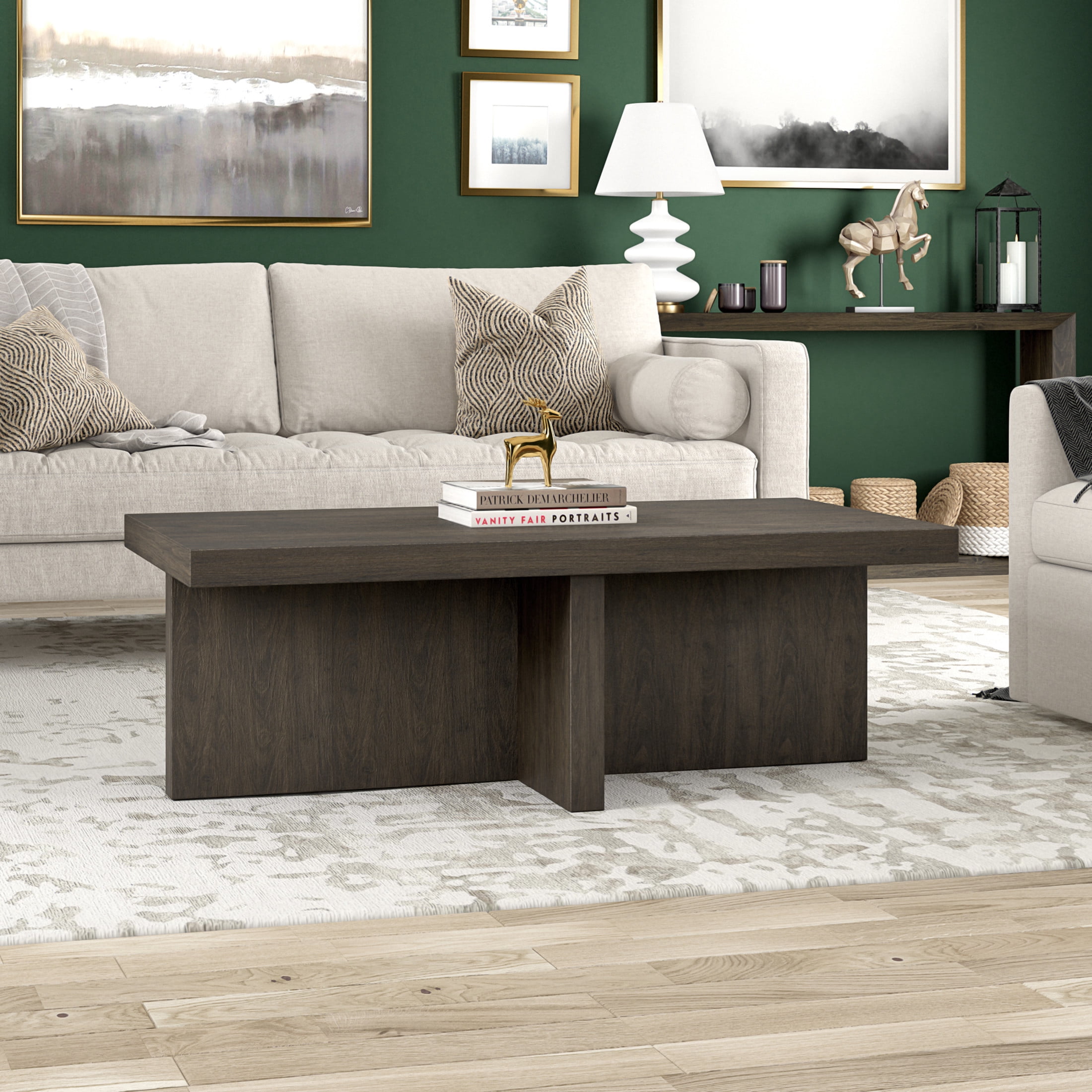 Evelyn&Zoe Scandinavian 44" Wide Alder Brown Coffee Table