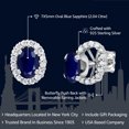 thumbnail image 2 of Gem Stone King 2.04 Cttw Oval Blue Sapphire Removable Jacket Stud Earrings for Women | 925 Sterling Silver | Gemstone Birthstone | Oval 7X5MM | Fine Jewelry Gifts for Her Mom Women Wife, 2 of 4