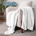 thumbnail image 3 of Bare Home Plush Sherpa Bed Blanket - Fluffy & Soft - Reversible - Lightweight - King, White, 3 of 10