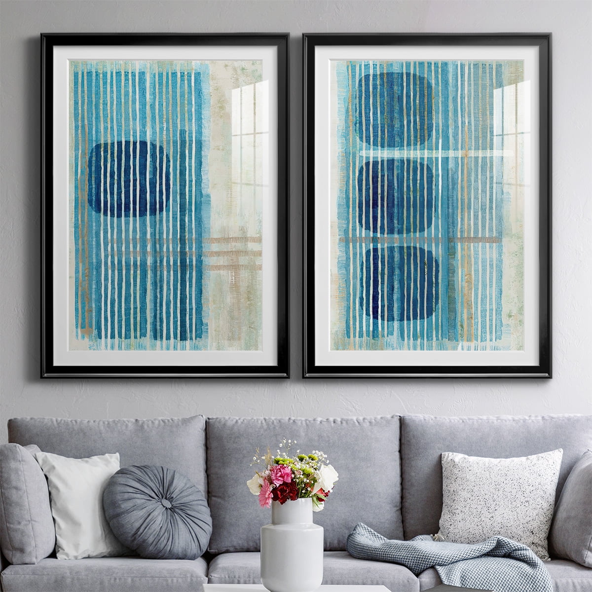 Wexford Home Blue Blue Horizon I Premium Framed Print, 30.5" x 42.5" - Ready to Hang, Black (Set of 2)