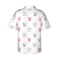 thumbnail image 3 of Goofa Girl Rabbit Hawaiian Shirt for Men, Unisex Summer Beach Casual Short Sleeve Button Down Shirts,Aloha Tropical Floral print shirt-3X-Large, 3 of 9