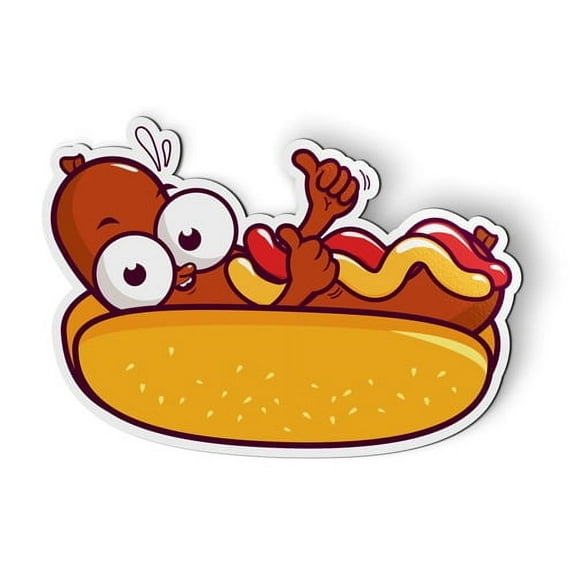 Hot Dog Funny Cute - 5" Magnet for Car Locker Refrigerator