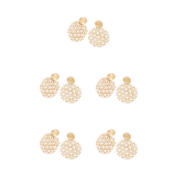 Guardurnaity Pendientes Colgantes Geométricos De Moda Accesorios De Mujer Hechos A Mano Y Ligeros Pendientes Colgantes Beige Blanco Type2 NO2