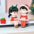 thumbnail image 5 of Mini estatuilla de pareja de Navidad, adorno de decoración de jardín, juguete para niños, adornos de paisaje en miniatura, estatua de personas, artesanía de resina, 1 par（Style06 20PCS, 5 of 5