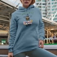 thumbnail image 2 of Bee Nice or Buzz Off, Floral Bee Art Merch Gift, Light Blue Hooded Sweatshirt or Hoodie, Small, 2 of 5