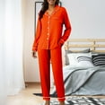 thumbnail image 2 of GTEYOIJN Ladies' Pajama Set Pajama Pants Women Soft Cute Pajama Sets for Women Long Sleeve Sleepwear Button Loungewear Soft 2 Piece Set with Pockets Long Pants, 2 of 9