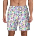 thumbnail image 2 of Picia Butterflies on Polka Dots pattern Mens Swim Trunks with Compression Liner Stretch Beach Shorts Quick Dry with Zipper Pockets No-Chafing Board Shorts-Small, 2 of 9