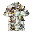 thumbnail image 2 of Hawaiian Shirt for Men Casual Funny Lightweight Button Down Shirts Summer Short Sleeve Tops Grey XXL, 2 of 3