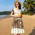 thumbnail image 4 of Easygdp Train para Vestido Transpirable de Mujer, Vestido Suelto de Manga Corta con Pliegues y Bolsillos para el Verano, 4 of 6
