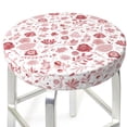 thumbnail image 3 of Kdxio Flower Leaves Print Stool Covers Round,Stretch Round Bar Stool Covers Washable Bar Stool Cushion Slipcover for 12-15 Inch Chair, 3 of 7