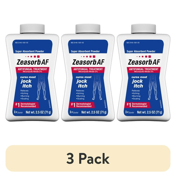(3 pack) Zeasorb Antifungal Treatment Super Absorbant Powder for Jock Itch, 2.5 Oz, Bottle