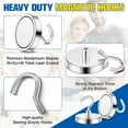 thumbnail image 6 of Grtard 110 lbs Magnetic Hooks Heavy Duty, 8Pack Strong Magnet Hook for Cruise Cabins, Large Magnetic Hooks, Magnets with Hooks for Hanging, Cruise, Curtain, Home, Kitchen, Workplace(Silver), 6 of 6