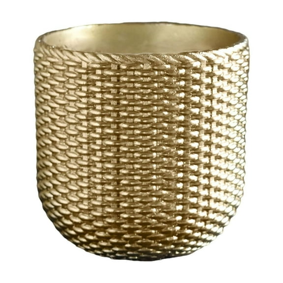 Vsenkes Resin Flower Pot Small Flowerpot for Indoor Outdoor Plants Garden Windowsill Gold