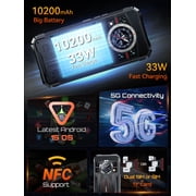 Cubot KingKong 11, 10200mAh Battery, Dimensity 7025, 32GB RAM(16 16), 256GB ROM-Black