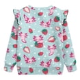 thumbnail image 6 of Yuyamidu Strawberry Axolotl Sweatshirt for Girls 4T 5T Blue Crewneck Sweatshirt Ruffle Shoulder Long Sleeve Pullover Top Soft Casual Fall Outfits Everyday Playwear, 6 of 8