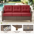 thumbnail image 4 of Planntonneo Outdoor Sofa Wicker Patio Deep Seat Couch with 6-Inch Red Cushions, 4 of 9